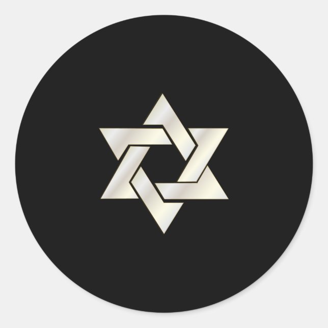 Adesivo Redondo Estrela PixDezines de fundo david/marfim/DIY (Frente)