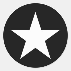 Adesivo Redondo Estrela Preta e Branca