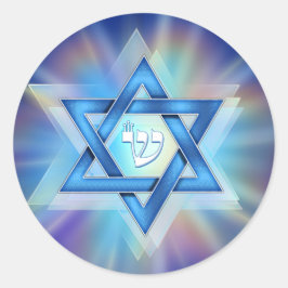 Adesivo Redondo Estrela Radiante de David