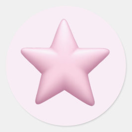 Adesivo Redondo Estrela Rosa Emoji - Arte de Ícones e Brilhos