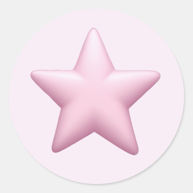 Adesivo Redondo Estrela Rosa Emoji - Arte de Ícones e Brilhos (Frente)