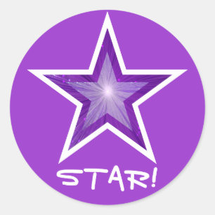Adesivo Redondo Estrela Roxa! púrpura redonda