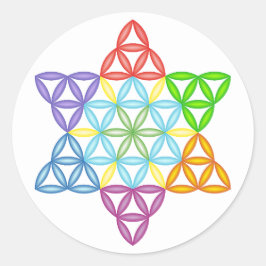 Adesivo Redondo Estrela Sagrada - Estrela Da Vida, 02/3D-CF.