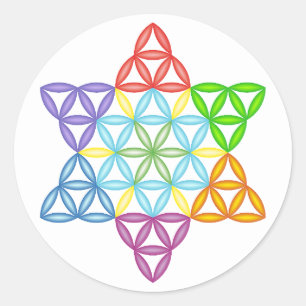 Adesivo Redondo Estrela Sagrada - Estrela Da Vida, 02/3D-CF.