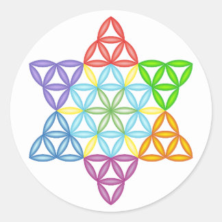 Adesivo Redondo Estrela Sagrada - Estrela Da Vida, 02/3D-CF.