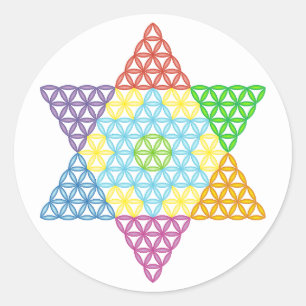 Adesivo Redondo Estrela Sagrada - Estrela Da Vida, 04/3D-CF.