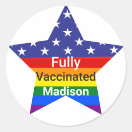 Adesivo Redondo Estrela Totalmente Vacinada