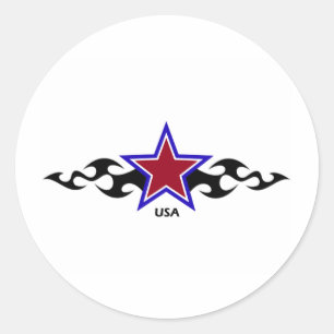 Adesivo Redondo Estrela tribal americana