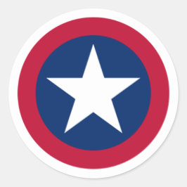 Adesivo Redondo Estrela Única do Texas Vermelho, Branco e Azul