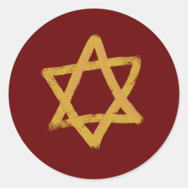 Adesivo Redondo Estrela Vermelha de David Stickers