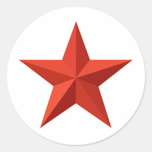 Adesivo Redondo Estrela vermelha de origami