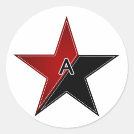 Adesivo Redondo Estrela vermelha/negra anarquista