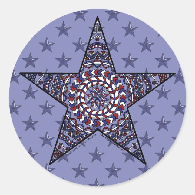 Adesivo Redondo Estrelado de Independência (Frente)