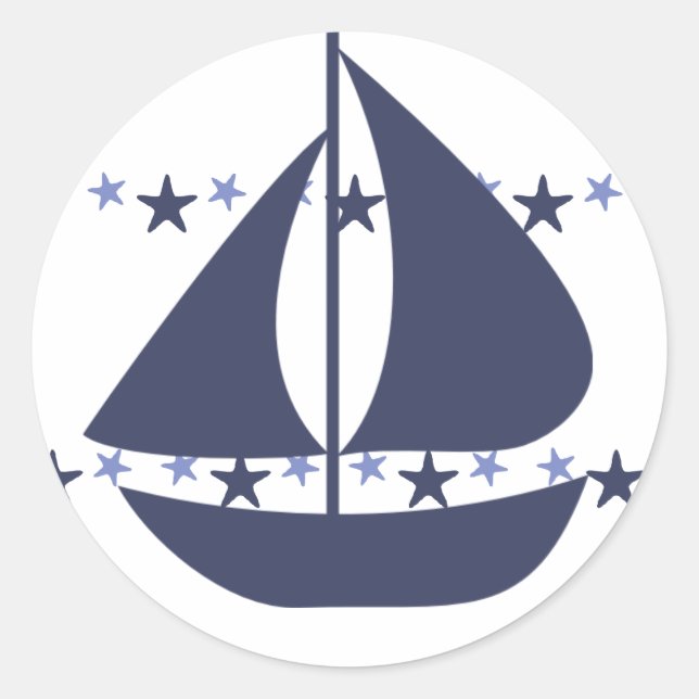 Adesivo Redondo Estrelas à vela (Frente)