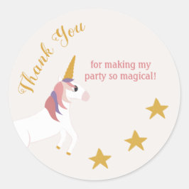 Adesivo Redondo Estrelas Amarelas do Unicórnio Magnético