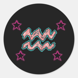 Adesivo Redondo Estrelas AQUARIUS