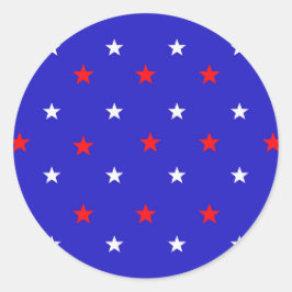 Adesivo Redondo Estrelas brancas e vermelhas - Padrão do céu estre