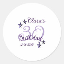 Estrelas brilhantes roxas retro moderno aniversári