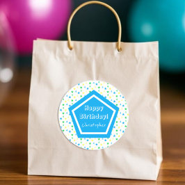 Adesivo Redondo Estrelas Coloridas Rapazes 4º Aniversário