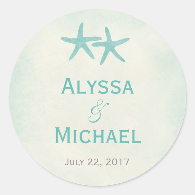 Adesivo Redondo Estrelas de Aquarelas de Aquarela Vinheta/Envelope (Frente)