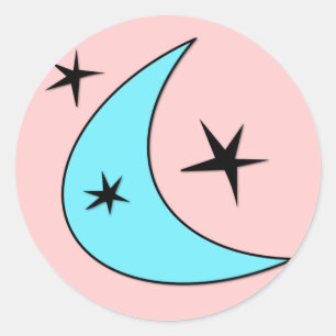 Adesivo Redondo Estrelas de Boomerang Retro