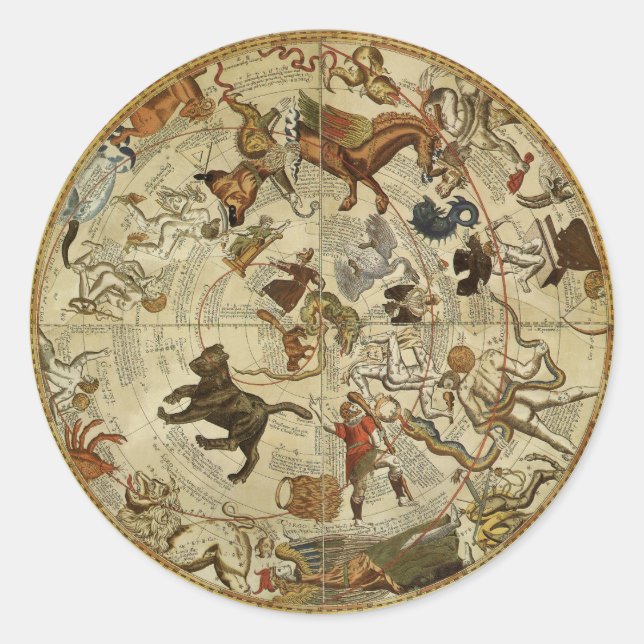 Adesivo Redondo Estrelas de constelação Norte astronômica (Frente)