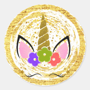 Adesivo Redondo Estrelas de Glitter Sparkle Douradas de Nascimento