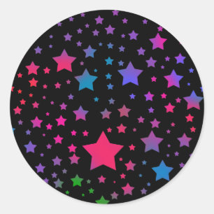 Adesivo Redondo Estrelas de néon