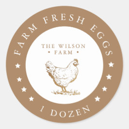 Adesivo Redondo Estrelas de ouro de fazenda Vinheta de ovos