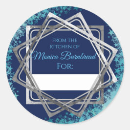 Adesivo Redondo Estrelas de prata falsas da cozinha da comida