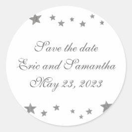 Adesivo Redondo Estrelas de Prata, Salve os adesivos, casamentos