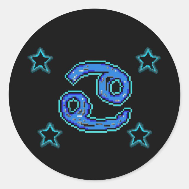 Adesivo Redondo Estrelas do cancer (Frente)