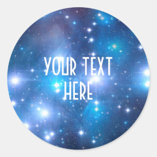 Adesivo Redondo Estrelas do Universo Azul + suas ideias