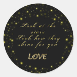 Adesivo Redondo Estrelas Douradas personalizadas e brilhantes a pr