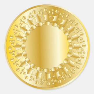 Adesivo Redondo Estrelas e Círculos do ouro