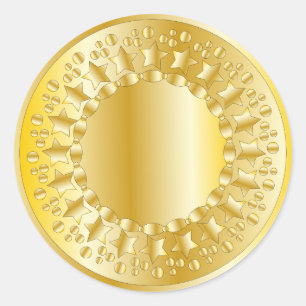 Adesivo Redondo Estrelas e círculos dourados