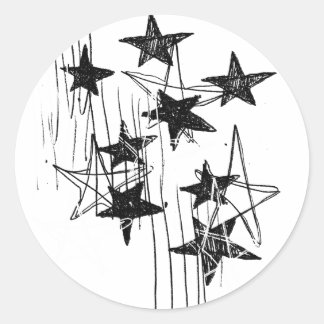 Adesivo Redondo Estrelas e Escrivores