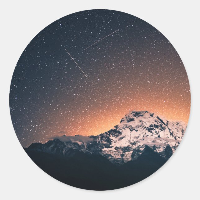 Adesivo Redondo Estrelas e Montanhas (Frente)