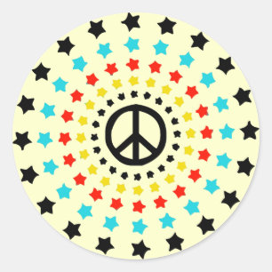 Adesivo Redondo Estrelas e paz