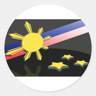 Adesivo Redondo Estrelas e Sol