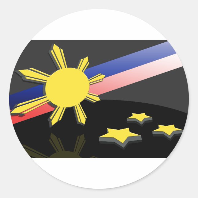 Adesivo Redondo Estrelas e Sol (Frente)