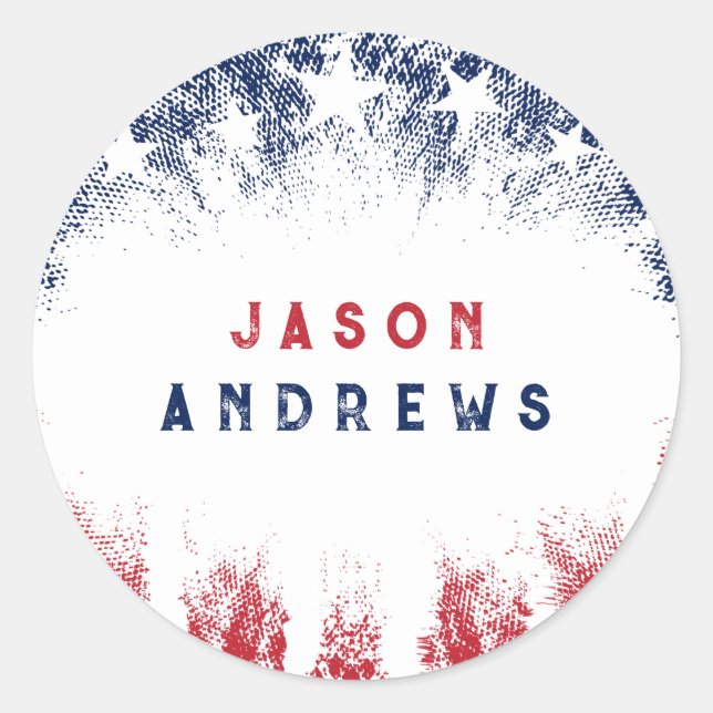 Adesivo Redondo Estrelas e Stripes Veteranos (Frente)