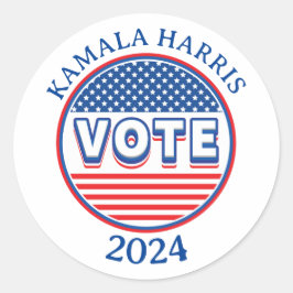 Adesivo Redondo Estrelas e Stripes Votam EUA - Eleição