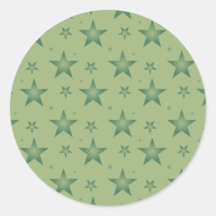 Adesivo Redondo Estrelas Elegante e Na moda em Verde Sage