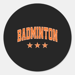 Adesivo Redondo Estrelas Laranja Todos Badminton Clic Retro Texto