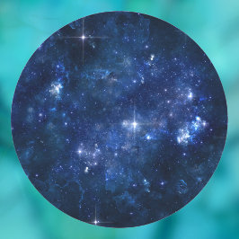 Adesivo Redondo Estrelas no Céu Escuro, Arte de Texto DIY Foto ou 