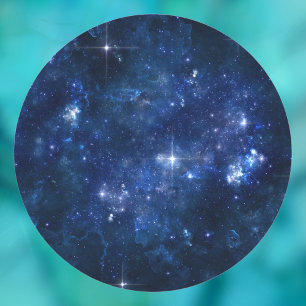 Adesivo Redondo Estrelas no Céu Escuro, Arte de Texto DIY Foto ou