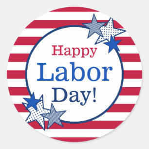 Adesivo Redondo Estrelas no Dia do Trabalho e Gretas Legal Patriot