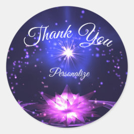 Adesivo Redondo Estrelas Noturnas de Cristal Roxo Personalizam