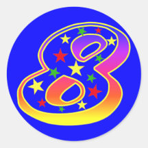 Estrelas Número 8 Autocolantes